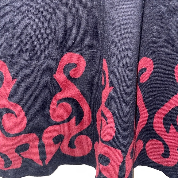 Nine West Black Sweater Dress with Red Hem Design Size L - Picture 3 of 4